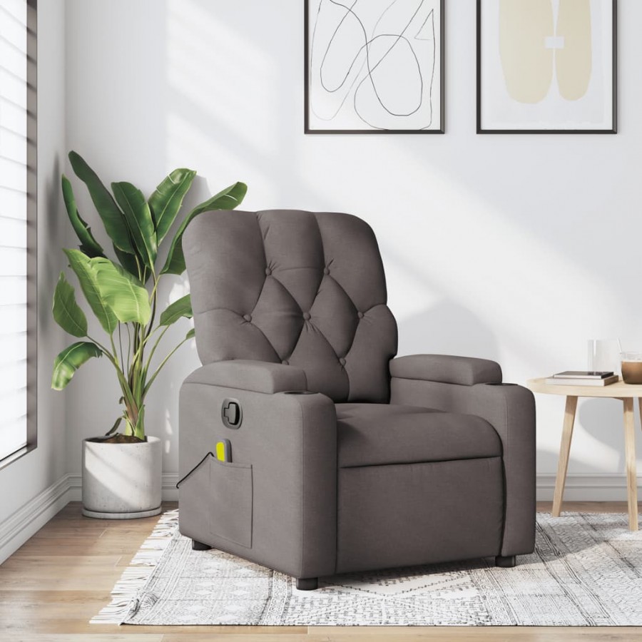 Fauteuil de massage inclinable Taupe Tissu