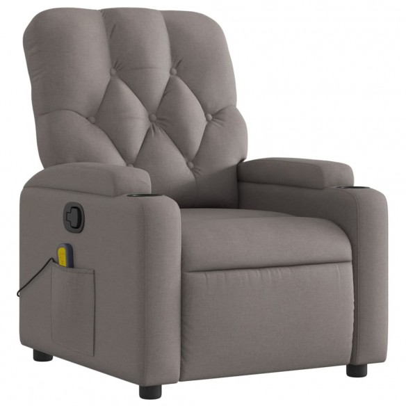 Fauteuil de massage inclinable Taupe Tissu