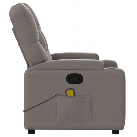 Fauteuil de massage inclinable Taupe Tissu