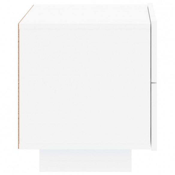 Table de chevet avec lumières LED blanc 70x36x40,5 cm