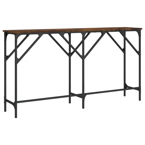 Table console chêne fumé 140x29x75 cm bois d'ingénierie