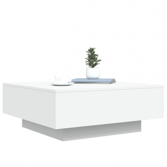 Table basse blanc 80x80x31 cm bois d'ingénierie