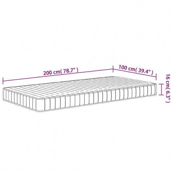 Matelas en mousse moyennement doux 100x200 cm