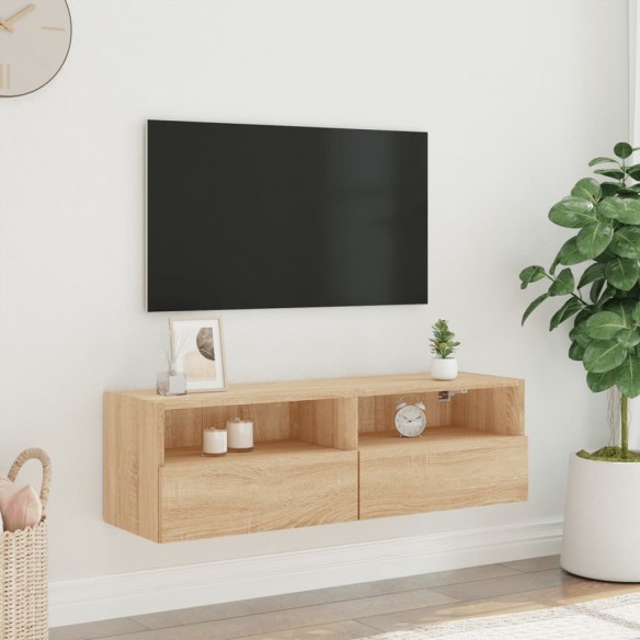 Meuble TV mural chêne sonoma 100x30x30 cm bois d'ingénierie