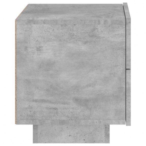 Table de chevet avec lumières LED gris béton 70x36x40,5 cm