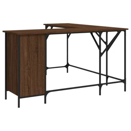 Bureau chêne marron 141x141x75 cm bois d'ingénierie 2