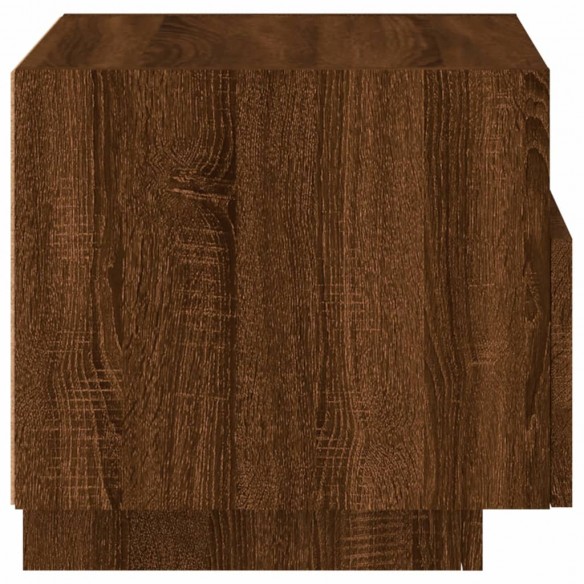 Table de chevet avec lumières LED chêne marron 40x39x37 cm