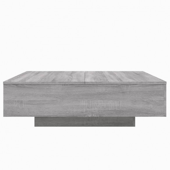 Table basse avec lumières LED sonoma gris 100x100x31 cm