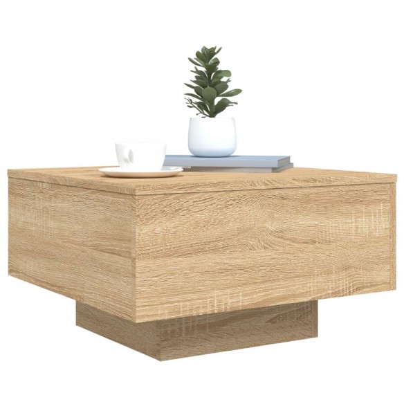 Table basse chêne sonoma 55x55x31 cm bois d'ingénierie