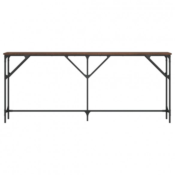 Table console chêne marron 180x23x75 cm bois d'ingénierie