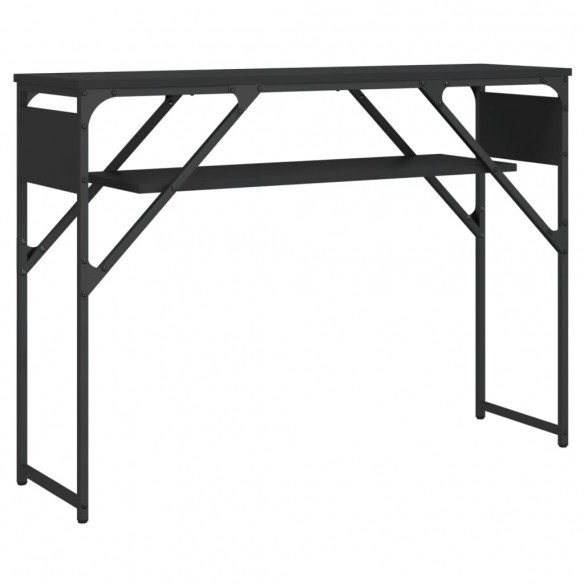 Table console avec étagère noir 105x30x75 cm bois d'ingénierie
