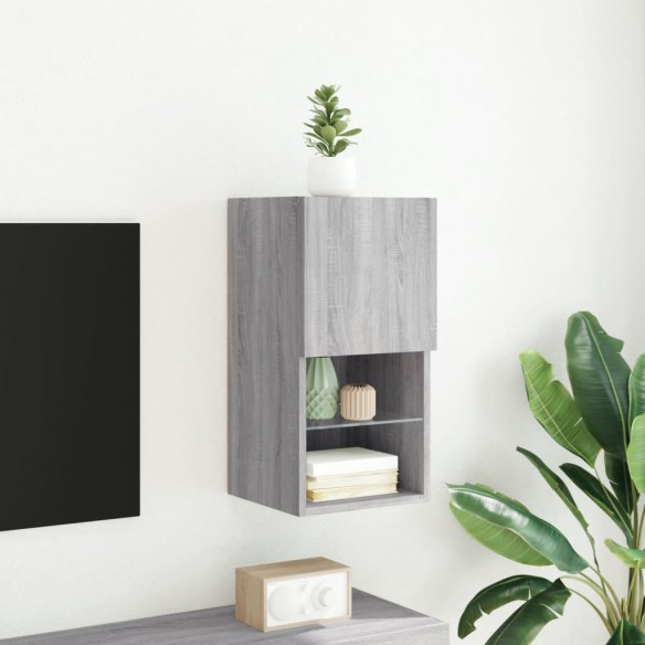 Meuble TV avec lumières LED sonoma gris 30,5x30x60 cm