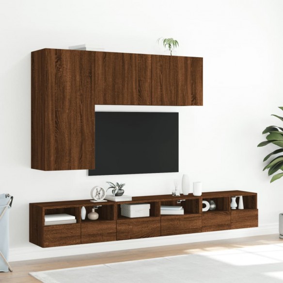 Meubles TV muraux 2 pcs chêne marron 60x30x30cm bois ingénierie