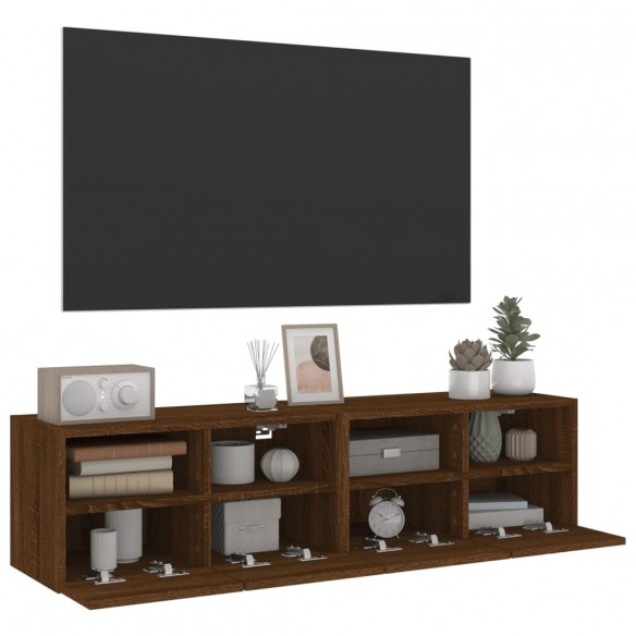 Meubles TV muraux 2 pcs chêne marron 60x30x30cm bois ingénierie
