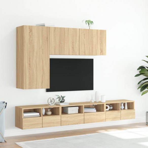 Meubles TV muraux 2 pcs chêne sonoma 60x30x30cm bois ingénierie