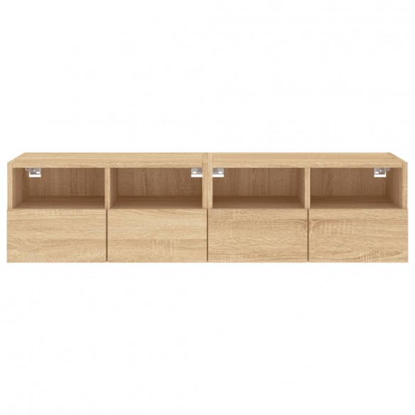 Meubles TV muraux 2 pcs chêne sonoma 60x30x30cm bois ingénierie