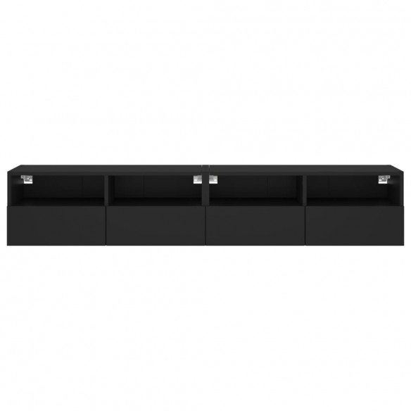 Meubles TV muraux 2 pcs noir 80x30x30 cm bois d'ingénierie