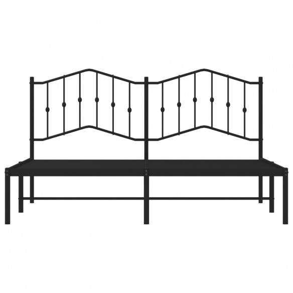 Cadre de lit métal avec tête de lit noir 160x200 cm