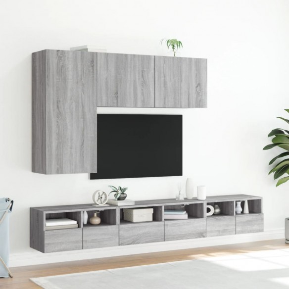 Meubles TV muraux 2pcs sonoma gris 60x30x30cm bois d'ingénierie