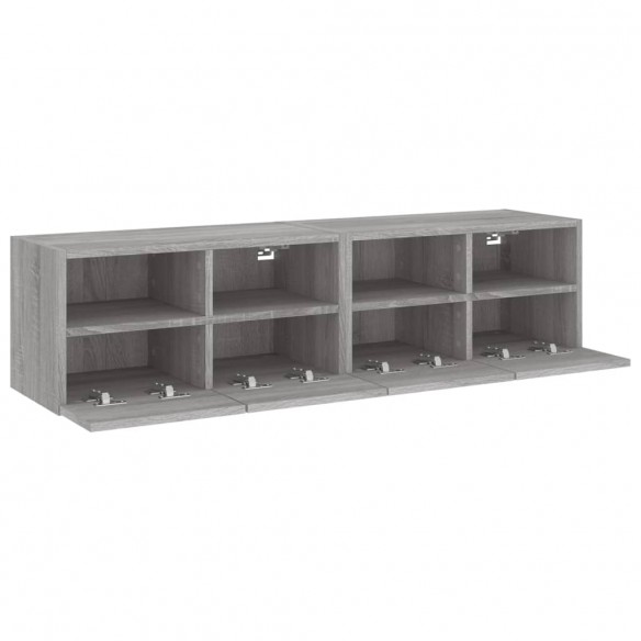 Meubles TV muraux 2pcs sonoma gris 60x30x30cm bois d'ingénierie