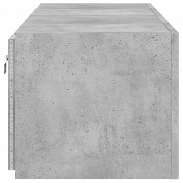 Meubles TV muraux et lumières LED 2pcs gris béton 60x35x31 cm