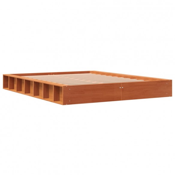 Cadre de lit cire marron 120x190 cm bois de pin massif