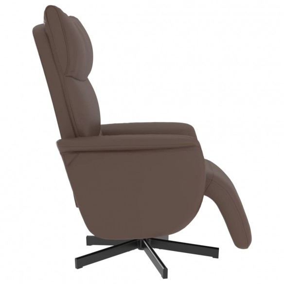 Fauteuil inclinable avec repose-pieds marron similicuir