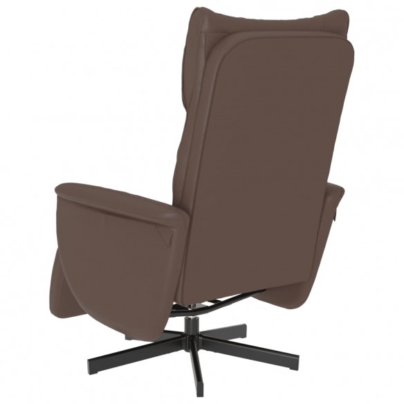 Fauteuil inclinable avec repose-pieds marron similicuir