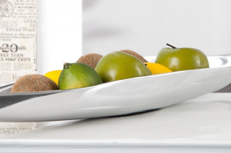 Bol de fruits décoratif en aluminium argenté Bol de fruits décoratif en aluminium argenté