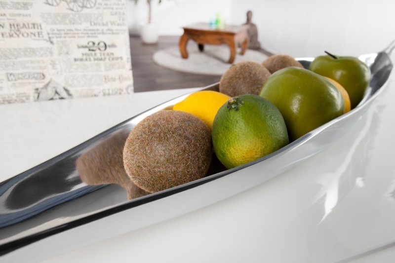 Bol de fruits décoratif en aluminium argenté Bol de fruits décoratif en aluminium argenté