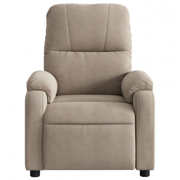 Fauteuil inclinable de massage taupe tissu microfibre