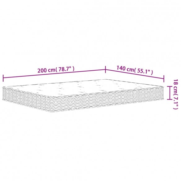 Matelas à ressorts bonnell moyen 140x200 cm