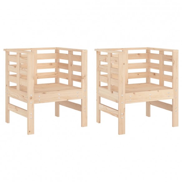 Chaises de jardin lot de 2 61,5x53x71 cm bois de pin massif