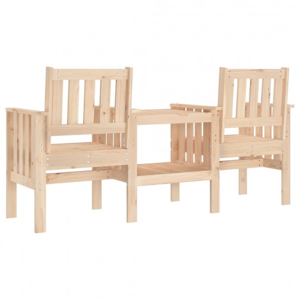 Banc de jardin avec table 2 places bois de pin massif