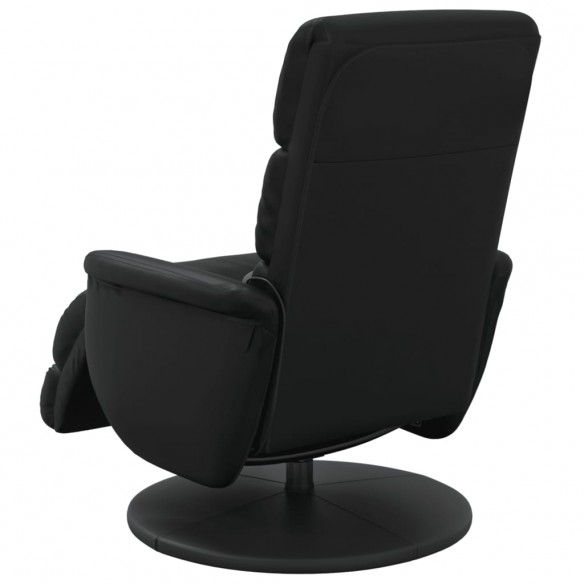 Fauteuil inclinable de massage repose-pieds noir similicuir