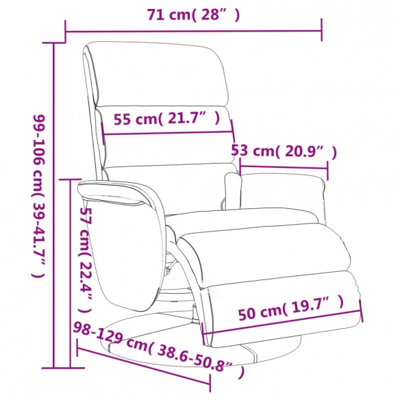 Fauteuil inclinable de massage repose-pieds noir similicuir