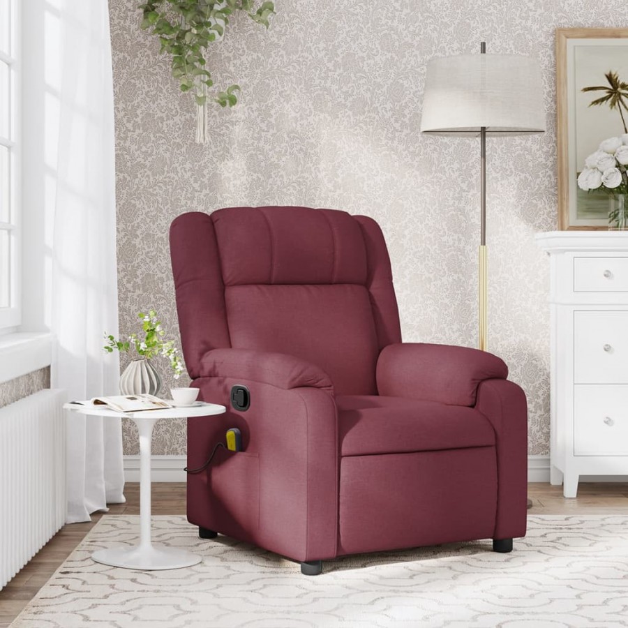 Fauteuil de massage inclinable Rouge bordeaux Tissu