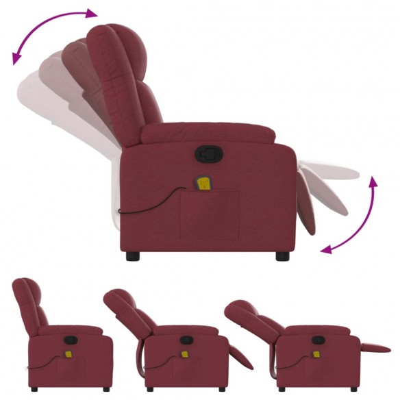 Fauteuil de massage inclinable Rouge bordeaux Tissu