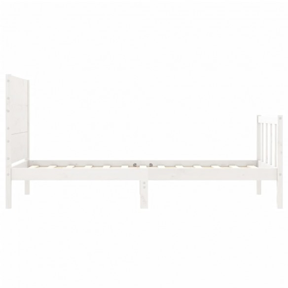 Cadre de lit et tête de lit blanc 100x200 cm bois massif