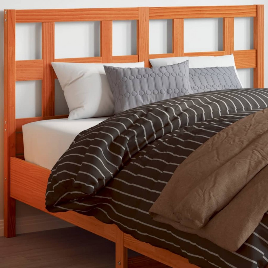 Tête de lit cire marron 135 cm bois massif de pin