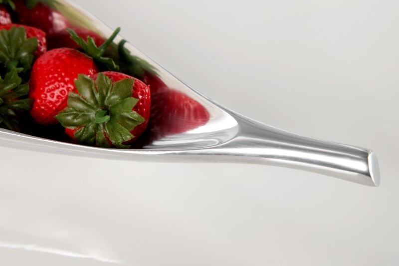 Bol de fruits décoratif 40 cm en aluminium argenté