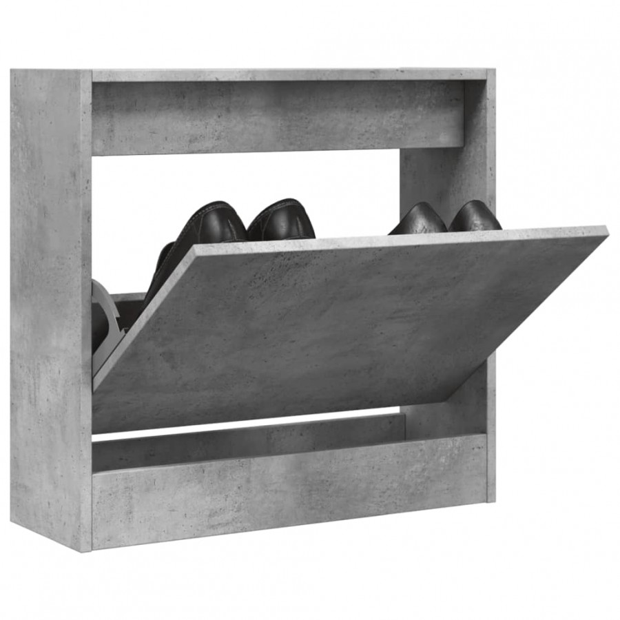 Armoire à chaussures gris béton 60x21x57 cm bois d'ingénierie