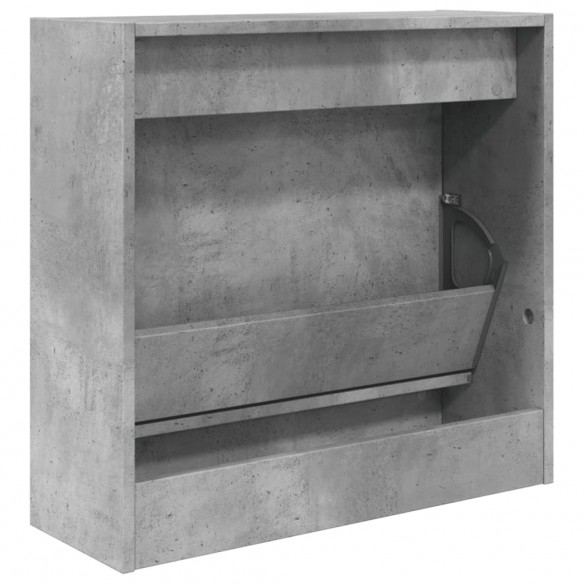 Armoire à chaussures gris béton 60x21x57 cm bois d'ingénierie