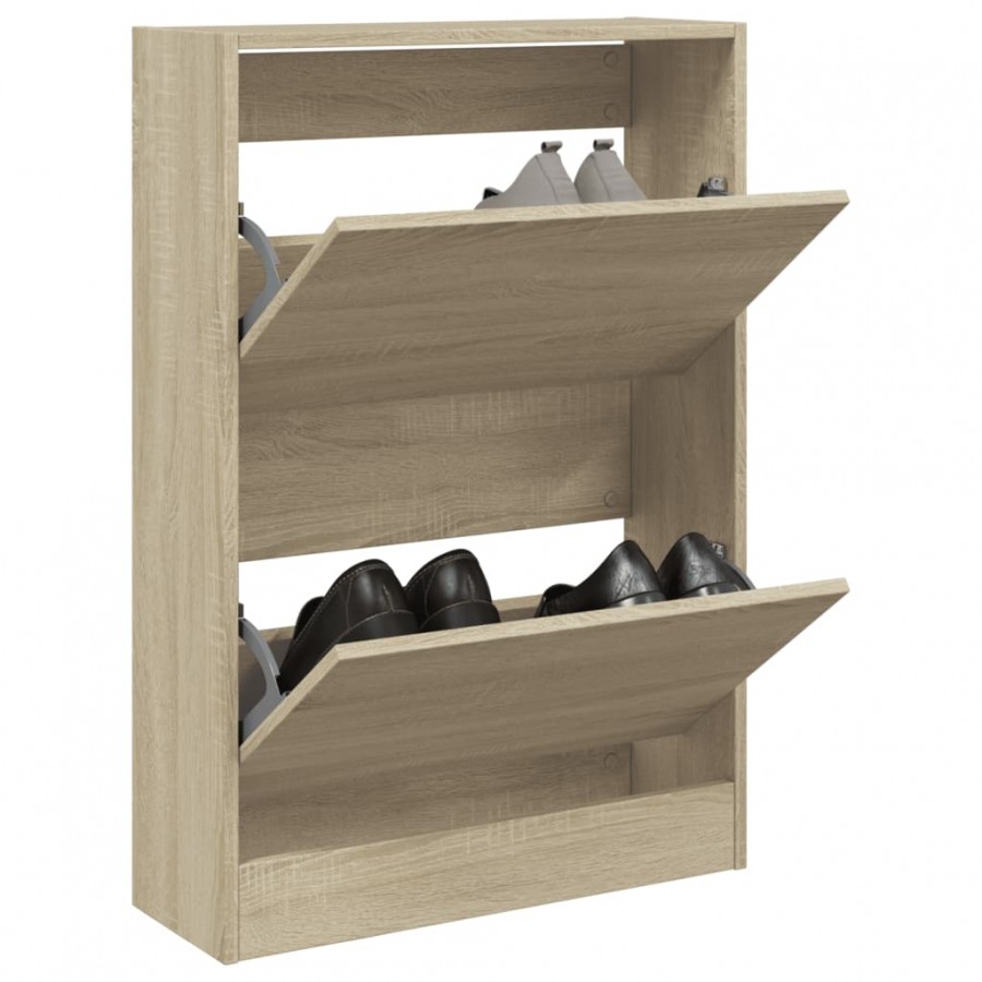 Armoire à chaussures chêne sonoma 60x21x87,5 cm bois ingénierie