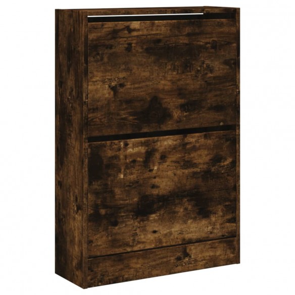 Armoire à chaussures chêne fumé 60x21x87,5 cm bois d'ingénierie