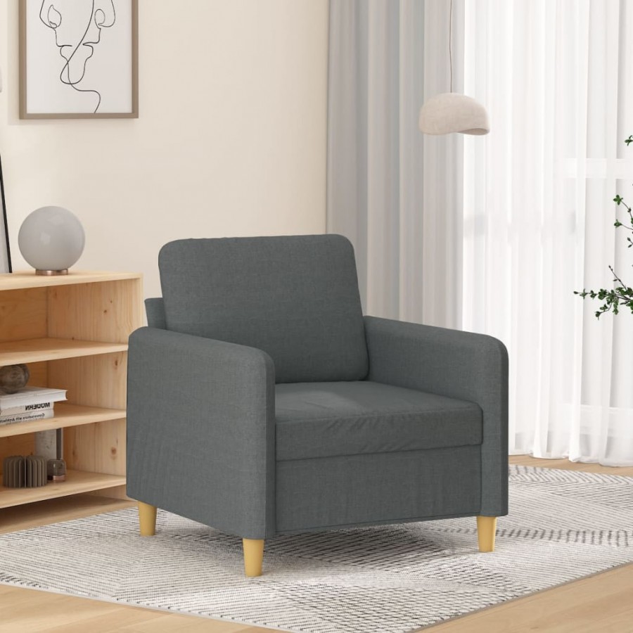 Fauteuil Gris foncé 60 cm Tissu