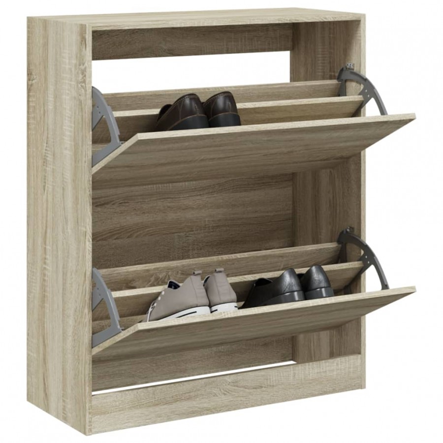 Armoire à chaussures chêne sonoma 80x34x96,5 cm bois ingénierie