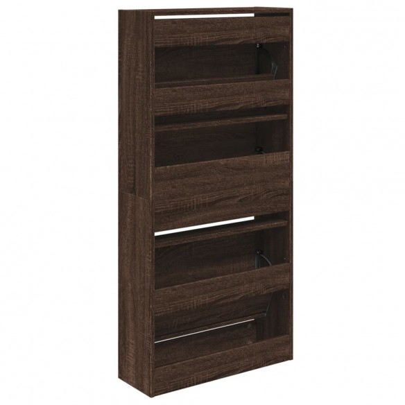 Armoire à chaussures chêne marron 60x21x125,5cm bois ingénierie