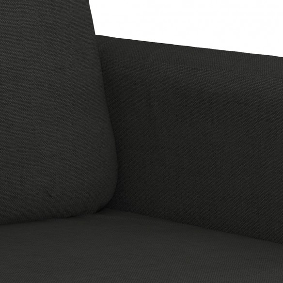 Canapé à 2 places Noir 140 cm Tissu