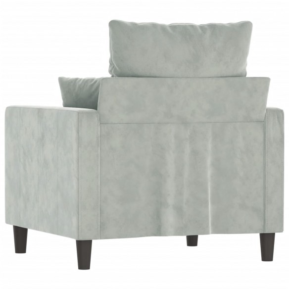 Fauteuil Gris clair 60 cm Velours